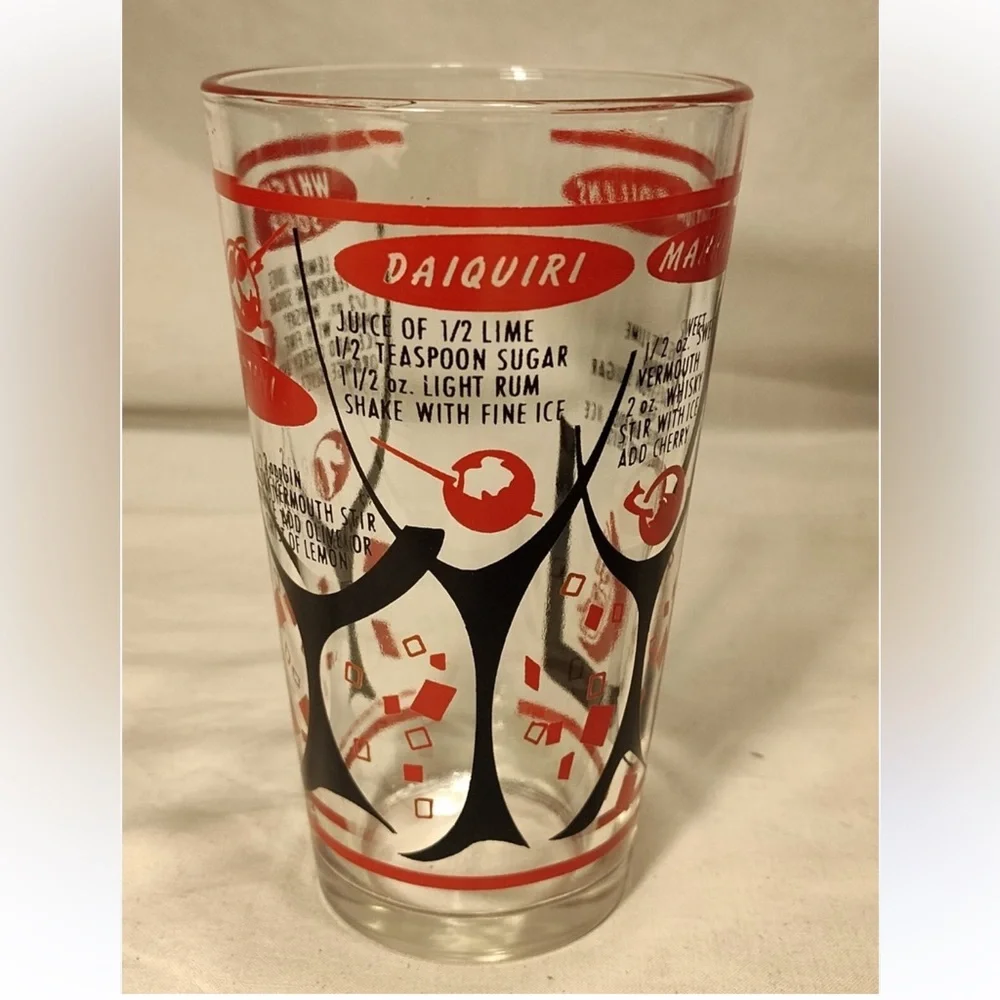 Vintage Mr. Bartender Cocktail Mixing Glass by Federal Glass Co. 1960-70s